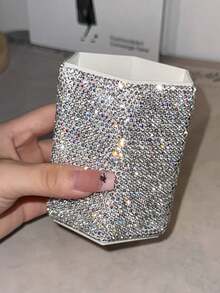 1 pezzo Portapennelli per trucco in cristallo scintillante, organizer per strumenti cosmetici, portapenne, decorazione da scrivania, regalo per compleanni, feste, Natale, Ringraziamento, per famiglia e amici