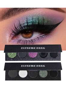 浓郁烟熏眼影盘|5色纯黑与炭灰|哥特妆容必备|哑光与珠光高显色|中性黑白灰调|打造完美眼妆|万圣节和圣诞节的理想之选|节日送礼佳品 - 彩色 - 查看 2