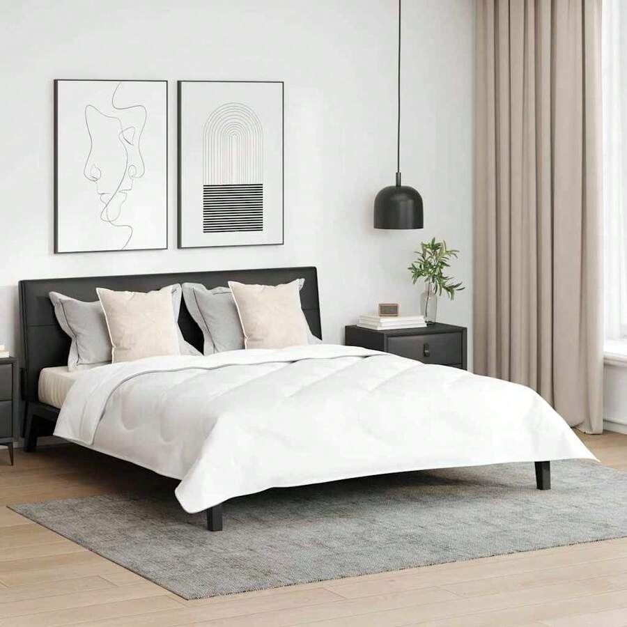 Edredón Larryhot con funda de almohadas, 3 piezas, microfibra blanca, bonito y práctico - Blanco - Ver 1