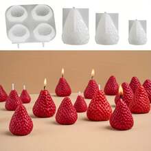 1pc 3D Strawberry Silicone Candle Mold - DIY Handcraft, Suitable For Wedding, Birthday Gift, Soap, Cement And Resin Injection, Candle Mold Aromatherapy Mold