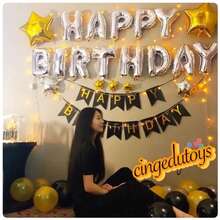 Letras Globo 16 Pulgadas Metalico Autosellable Fiesta Decoracion Celebracion XV Años Cumpleaños Aniversario Boda Selfie Abecedario Nombre Amor San Valentin CMOS - Pago - Ver 6