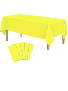 1/5pcs Disposable Plastic Rectangular Tablecloth, Various Colors For Birthday, Shower, Wedding, Ice Cream And Ocean Party Decorations, Birthday Wedding Room Decor - Multicolor - View 18