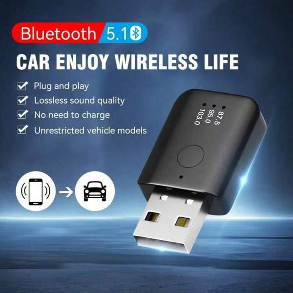 New Mini Wireless Bluetooth 5.1 FM Transmitter Receiver With Built-In Microphone For Hands-Free Calling, USB Powered In-Car MP3 Audio Kit, Applicable For Connecting Phone To Car FM Radio For Music Playing