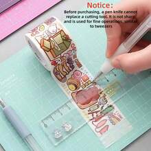 1pc Art Utility Knife PenPush Style Art Knife Set For Sticker Album, Cutting Tool, Utility Knife, Lettering Knife, Student Diy Arts And Crafts Supplies(Notice: Pen Knife Can Not Replace A Knife, Belongs To The Stationery Supplies,Not Sharp),Back To School,School Supplies