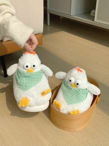 XIXITIAO Soft Plush Warm Autumn/Winter Indoor Cute 3D Chick Design Slippers, Creative Funny Comfortable Couple House Slippers - White - View 6