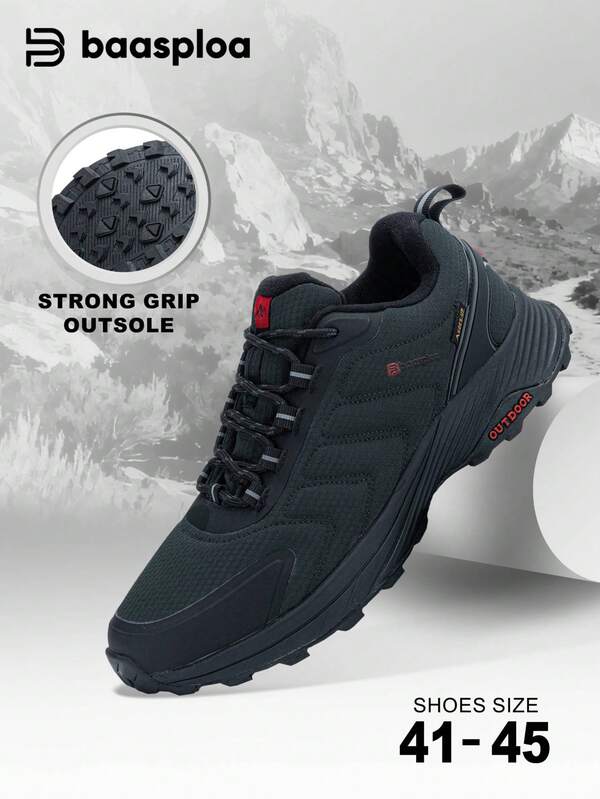 1 Pair Men's Outdoor Sports Shoes, Outdoor Fitness Hiking Shoes, Non-Slip Comfortable Durable Trail Running Shoes, Men's Athletic Walking Shoes, Hiking Boots, Brand Shoes