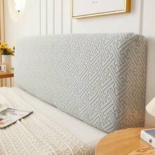 غطاء رأس السرير الجديد المزخرف المقاوم للغبار، غطاء رأس السرير الكامل ذو اللون الأحادي، غطاء رأس السرير الفاخر المطاطي المزخرف، مناسب لحماية وديكور الأثاث - رمادي فاتح - مشاهدة 1