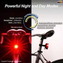 Cygolite Hotshot Pro - Mode de luz Trasera para Bicicleta de 200 y 150 lúmenes, Esti de Montaje Duro y Flexible, 6 Modos de Noche y día, velocidades de Flash sintonizables por el Usuario,(150 lúmenes [tipo de montaje duro]) - Tipo 1 - Ver 5