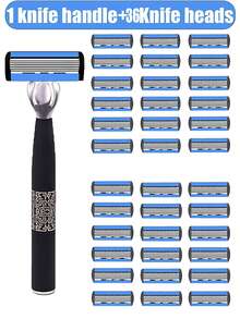 Men's Manual Safety Shaver, With 6 Layers Of Sharp Razor Blades For Smooth Shaving, An Ergonomic Manual Designed Shaving Tool That Provides An Instant Shaving Experience, Making You Feel Refreshed. It Is A Men's Shaving Tool That Is Easy To Clean, Easy To Install, Affordable And Durable.