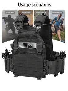 单键快拆式狩猎背心，可扩展可拆卸，激光穿孔，耐磨防撕裂，适合户外运动和活动