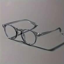 Vintage Round Anti-Blue Light Glasses Fashion Simple Style Unisex Campus Decorative Eyeglass Frames Relieve Eye Fatigue Computer Glasses - Màu đen sáng - Xem 2
