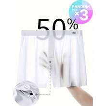 3 Pieces Of Men's Quick-Drying Athletic Shorts, Breathable And Comfortable, With An Open Button Design, Soft And Loose Fit, Suitable For Outdoor Activities, Home Leisure, And As Pajama Wear For Men. - 3件 - 查看 3