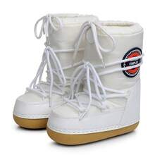 Autumn And Winter Women's Snow Boots Space Boots  Ski Boots SNOW BOOTS - White Round Logo - View 1