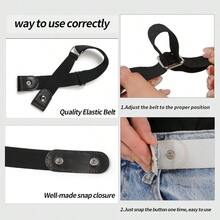 No Buckle Elastic Belt Stretch Invisible Belt For Jeans Unisex 1 Pack - màu nâu - Xem 5
