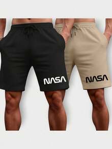 Kit 2 Men's Bermuda Shorts Gym Sweatshirt With Pocket Comfortable Summer Sports Street Comfortable P M G GG G1 G2 G3 Fast Delivery - 黑色-米色 - 查看 1