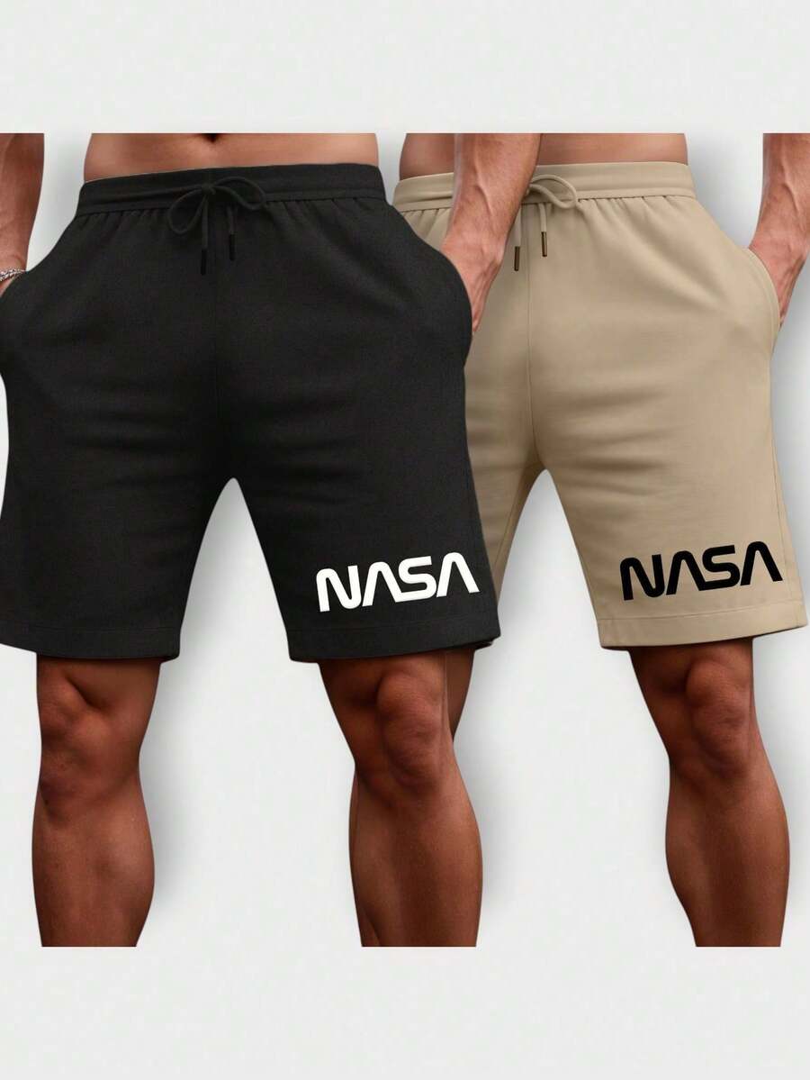 Kit 2 Men's Bermuda Shorts Gym Sweatshirt With Pocket Comfortable Summer Sports Street Comfortable P M G GG G1 G2 G3 Fast Delivery - 黑色-米色 - 查看 1