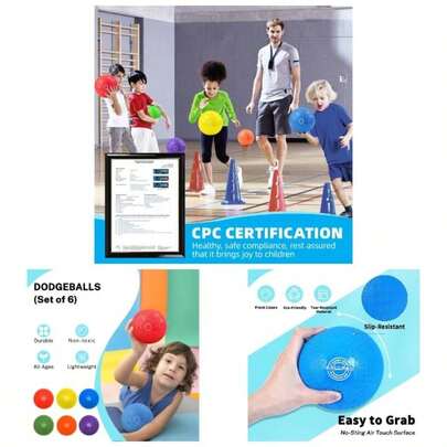 Dodgeballs Playground Balls, Ball Set Adults, Bouncing Kickballs Handball Outdoor Indoor Games - Includes Pump Mesh Storage Bag