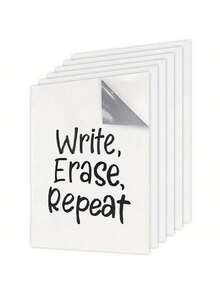 6pcs/12pcs Dry Erase Whiteboard Stickers, Embossed Removable Adhesive+PET Erasing Film White Board,Bulletin Borad Students School Class Home Office, Back To School Supplies, School Stuff, First Day Of School