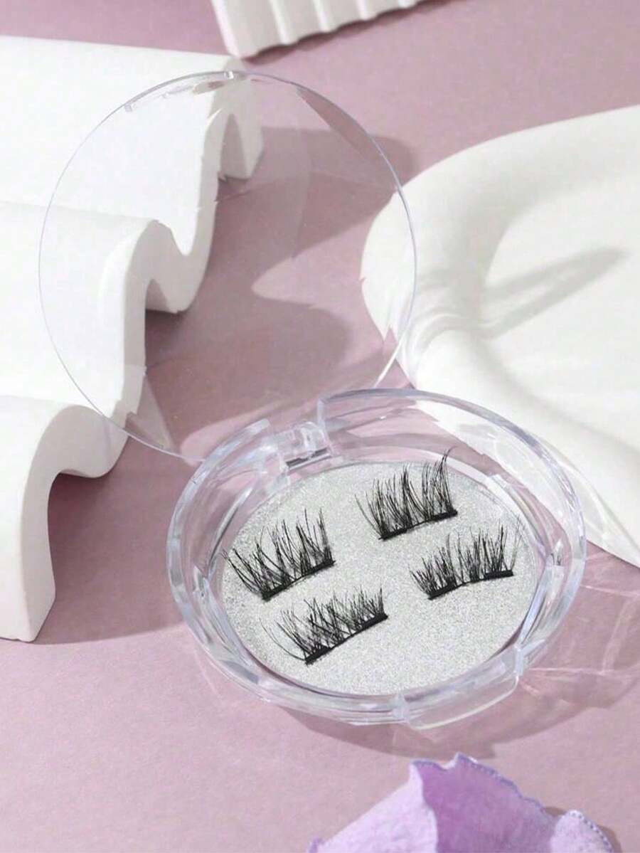 1 Paar dicke Kreuz-Einzelmagnete zum einfachen Tragen in einer luxuriösen Box für Wimpernverlängerungen