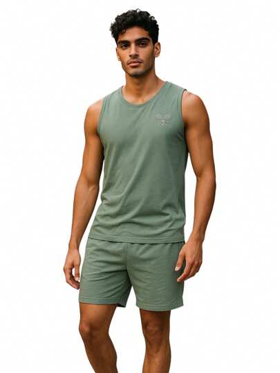 Pijama Masculino Regata Adulto em malha Lizo premium Verão