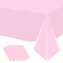 1/5pcs Disposable Plastic Rectangular Tablecloth, Various Colors For Birthday, Shower, Wedding, Ice Cream And Ocean Party Decorations, Birthday Wedding Room Decor - Multicolor - View 23