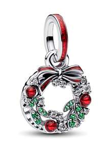 1 pezzo Braccialetto/collana creativo, versatile e delicato, con decorazioni natalizie limitate ed eleganti come cabina natalizia, corona natalizia, albero di Natale, perline natalizie, angelo di Natale, campana natalizia, ideale come regalo