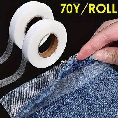 2362.2 Inches/1 Roll Double-Sided Non-Woven Fusible Fabric Tape, DIY Sewing Craft