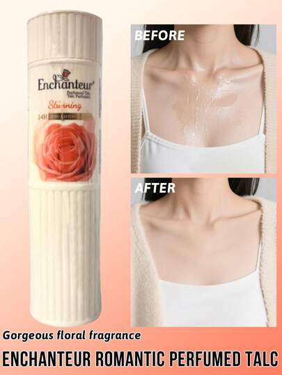  Enchanteur Enticing Perfumed Talc Powder , 24H Long-Lasting Dryness,Refreshing Feel,Relieve Itching,Long-Lasting Fragrance,Fine Powder Texture, Enhance Skin Texture, Floral Scent, Soft And Smooth Skin,Skin Radiance, Lasting Perfume, Body And Face Use, Romantic Perfume,Suitable For All Skin Types, Ideal For Daily Use,Before Bed Or After Showering,After Exercise.
