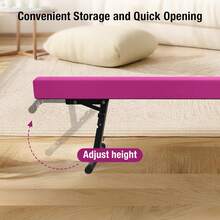 Gymnastics Beam With 5 Heights Adjustable 8ft Balance Beam Home Gym Equipment For All Gymnastic - Purple - View 2
