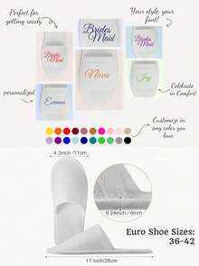 Personalized Slippers With Texts/Photo For Bridal/Birthday/Birth Party Gifts. Custom Slippers/Party Favors & Gifts. Custom Wedding Slippers, Fluffy Bridesmaid Slippers, Personalized Wedding Slippers, Christmas Party Slippers - Multicolor - View 11