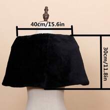 1 件简约优雅婚纱、新娘派对和日常穿着人造毛皮披肩 - 黑色 - 查看 3