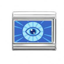 1件DIY照片模块化手链，饰有心形、眼睛、蝴蝶和花朵元素，适合作为派对礼物送给朋友/情侣，适用于圣诞节、新年、万圣节、情人节等场合，设计精美，不锈钢材质，本地制造，适合所有季节，可用于学校、派对、毕业典礼等场合。