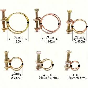 42 piezas Juego de abrazaderas de manguera metálicas ajustables, Clips de tubo redondo para plomería y uso automotriz