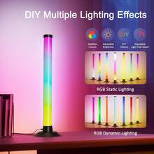 2 piezas Barra de luz LED inteligente, lámpara de mesa con cambio de color RGB, control por botón/control remoto/APP, iluminación ambiental alimentada por USB, atmósfera romántica, barras de luces LED IC RGB sincronizadas con música para PC, fiesta, habitación, sala de juegos - Barra de luz LED - Ver 10