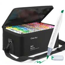 Chen Rui 48/60/80/120/168/180 Colors Dual Tip Art Markers Sketch Pens Brush & Chisel Permanent Marker Pens With Base & Outline Markers Drawing Supplies Kit Perfect For Artist Adults Anime Coloring Sketching Illustrations And Card Making Gift For Christmas New Year Back To School- Refillable