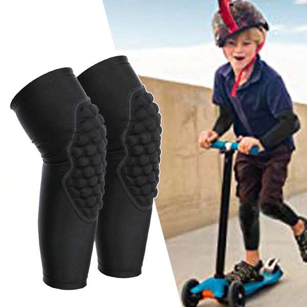 1Pair 3-12 Years Old Kids Knee Padded Compression Leg Sleeve Thigh Guard Sports Protective Gear Brace Support For Football Basketball Volleyball Softball Tennis