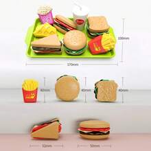 27pcs Realistic Food Toy Set, Including Hamburger, Sandwich, French Fries, Burrito, Etc., Suitable For Boys And Girls Cooking Toys - Multicolor - View 3