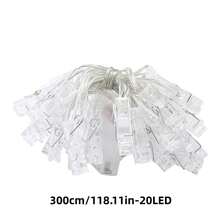 1set Photo Clip String Lights, LED Fairy Lights Clamp String, Suspend Photos, Battery Powered, For Bedroom, Wedding, Holiday, Party Decor, Gift Garden Lights Garden Decor Wedding Decor Room Decor Gifts Birthday Graduation