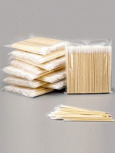 1000/500pcs Ultra Fine Tip Cleaning Swabs, Disposable Nail Cleaner Sticks, Wooden Makeup Cosmetic Applicators, Small Pointed Eyebrow Makeup Remover Tools, Cosmetic & Personal Care, Makeup Remover Swabs, Manicure Supplies, Foot Care Products, Pedicure Tools, Travel Essentials, Suitable For Lining Eyes, Lips, Shaping Brows & Other Makeup, Cleaning Supplies, Household Cleaning Swabs, Outdoor Care Tool Accessories