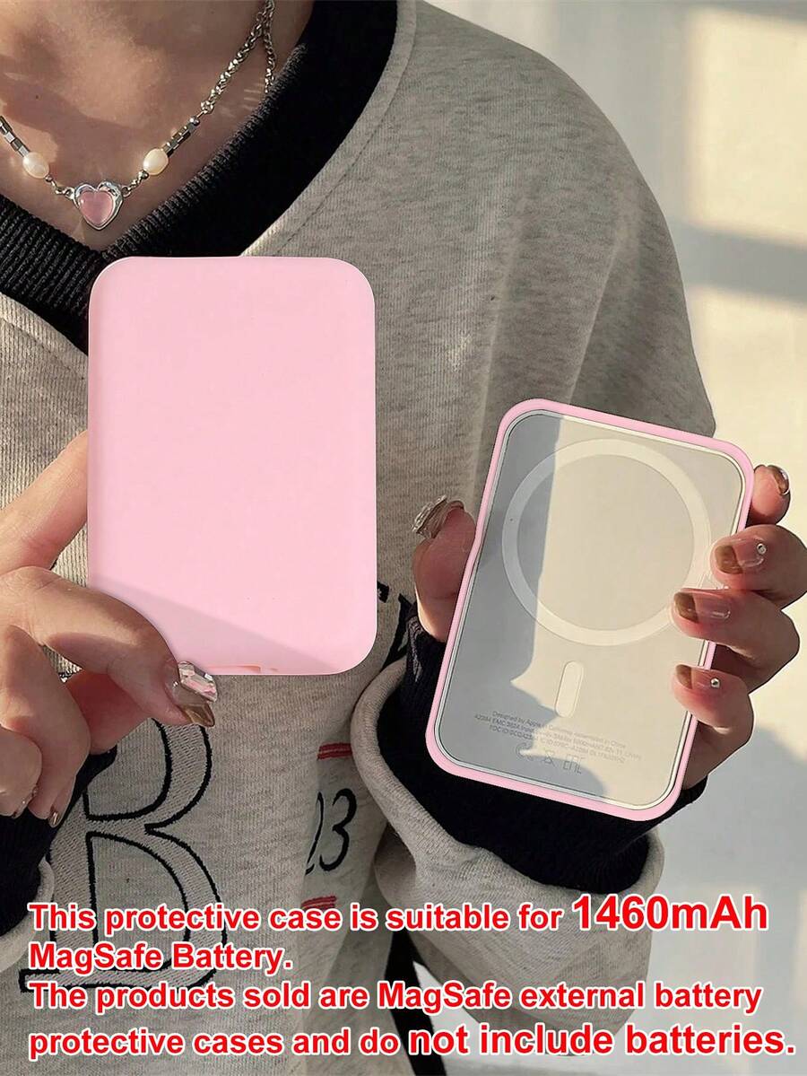 TPU Soft Matte Protective Case Compatible With IPhone MagSafe Battery Pack, Full-Body Four-Corner Anti-Drop, Delicate Texture - Baby Pink - View 1