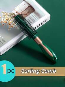 1/3pcs Anti-Static Massage Hair Brush, Olive Green, Suitable For Wet & Dry Hair, Curling & Straightening - Dark Green - View 4