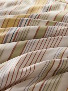 3pcs 100% Polyester Vintage Striped Duvet Cover Set, 2 Pillow Shams + 1 Duvet Cover (No Bed Sheet) - Multicolor - View 5