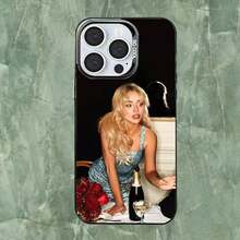 Funda de Teléfono Hot Singer S-Sabrina Carpenters para 17,16,15,14,13,12,11,Pro,MAX Cubierta Negra Mate a Prueba de Golpes - z3 - Ver 7