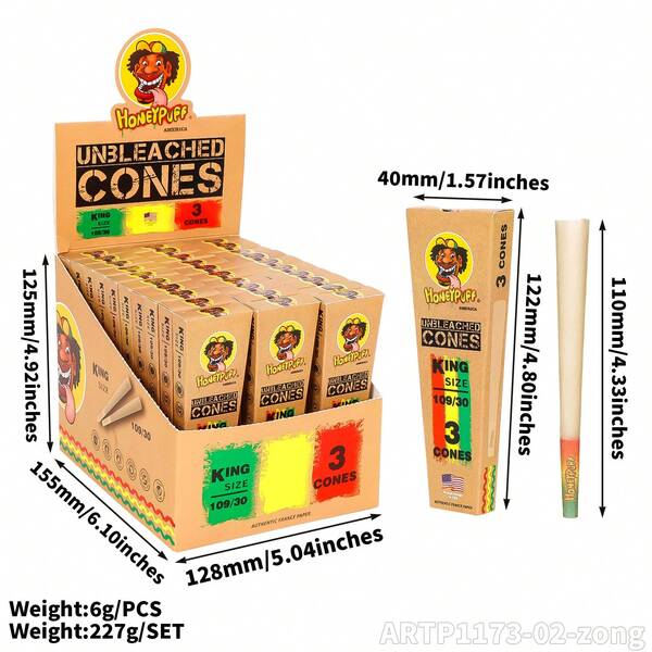 HONEYPUFF Rollos de papel con forma de trompeta de 110 mm de la marca HONEYPUFF, 3 piezas/caja pequeña, 30 cajas pequeñas/caja de exhibición, rollos de papel de trompeta preformados, accesorios para manualidades de fiesta