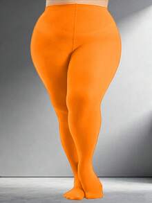 1 đôi quần tất nữ cỡ lớn 80D, màu trơn, chất liệu sợi polyester mềm mại, có thể giặt tay, nhiều màu sắc để lựa chọn, thiết kế cạp cao, phù hợp với phụ nữ cỡ lớn, thoải mái và thoáng khí. - Nhiều màu - Xem 11