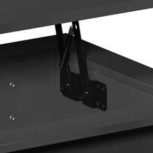 Yitahome Lift Top Coffee Table, High Glossy With LED Strip, Modern Wooden Rectangle Tea Table With 2 Drawers, Black -By GeoTower - Black - View 9
