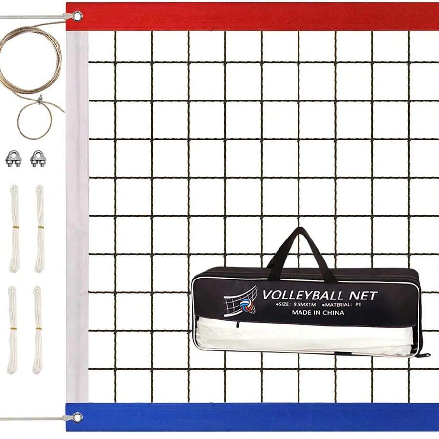 Red de Voleibol Profesional Resistente de 32 x 3 Pies - Portátil Con Borde Resistente Al Desgarro Para Interior, Exterior, Patio, Alberca, Playa - Blanco - Ver 1