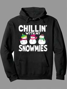 My Snowmies" Christmas Hoodie - Black With White Snowman Graphic Print, Long Sleeve Pullover Sweatshirt With Pocket, Warm Casual Winter Wear For Holiday Parties, Outdoor Activities & Everyday Use, Regular Fit Cozy Xmas Apparel, Christmas Hoodie Funny, Men Sweatshirt, Graphic Hoodie Men, Men Clothe, Men' Hoodie, Streetwear Hoodie, Christmas Hoodie For Men, Funny Hoodies, Graphic Hoodies, Hoodies For Men, Men'S Hoodies, Sweatshirts For Men,Fall Hoodies,Men's Fall Clothes,Street Wear,Halloween,Mens Hoodies,Y2k Clothes,Jesus Hoodie,Thanksgiving Day,Nightmare Before Christmas,Christmas - 黑色 - 查看 1