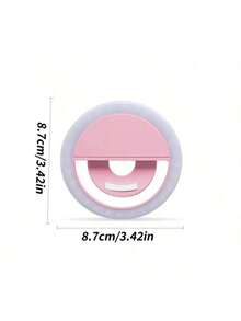 1PC White Portable LED Selfie Ring Light, Mirror Makeup Lamp, With USB Charging, 3 Lighting Modes, Portable Lighting, Photo Beauty Halo Light, Live Clip Light Selfie Light, Suitable For Live Streaming, Video Conference Lighting, Photography And Video, Charming Gift,Nail Trimming, Eyelash Extension, Tattoo And Skin Care, Touch Button Control, Room Decoration,Outdoor Camping Lighting 150mAH Suitable For Selfies And Live Streaming, Portable Light - White - View 5