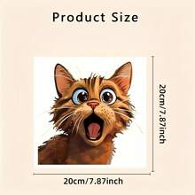1张亮橙色猫咪窗贴 - 混搭风格猫咪窗贴 - 防水乙烯基贴纸，表情活泼，适用于卧室、客厅、浴室、厨房 - 家居装饰，趣味房间点缀|俏皮猫咪设计|防水贴纸/汽车贴纸 - A - 查看 10